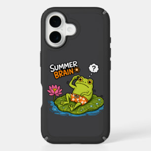 Funny Frog Summer Brain Silly Frog Cartoon iPhone 16 Case