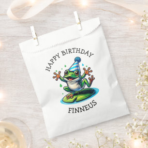 Funny Frog Themed Birthday Boy Favor Bag