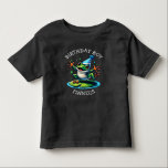 Funny Frog Themed Birthday Boy Toddler T-shirt<br><div class="desc">Cute frog themed birthday boy t-shirt. Cartoon toad dancing with a birthday hat on.</div>