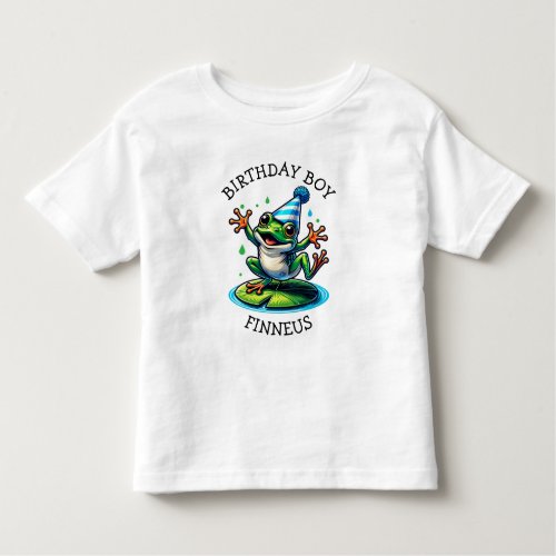 Funny Frog Themed Birthday Boy Toddler T_shirt