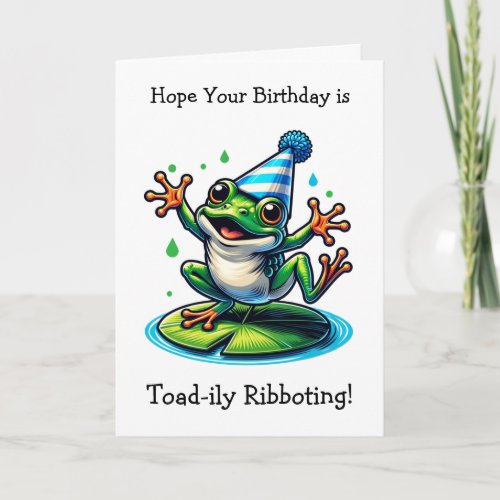 Funny Frog Themed Birthday Card