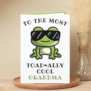 Funny Frog Toad Cool Grandmother Happy Birthday Thank You Card