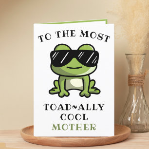 Funny Frog Toad Cool Mother Happy Birthday Letterpress Thank You Card