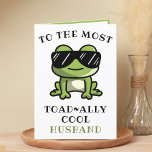 Funny Frog Toad Cool Spouse Happy Birthday Thank You Card<br><div class="desc">Looking for a unique way to express your love and humor to your mate? Our funny frog greeting card is the perfect choice for your husband on his birthday! Customize it by adding your own personal message. Design features a cool green toad wearing sunglasses. Great way to send birthday wishes...</div>