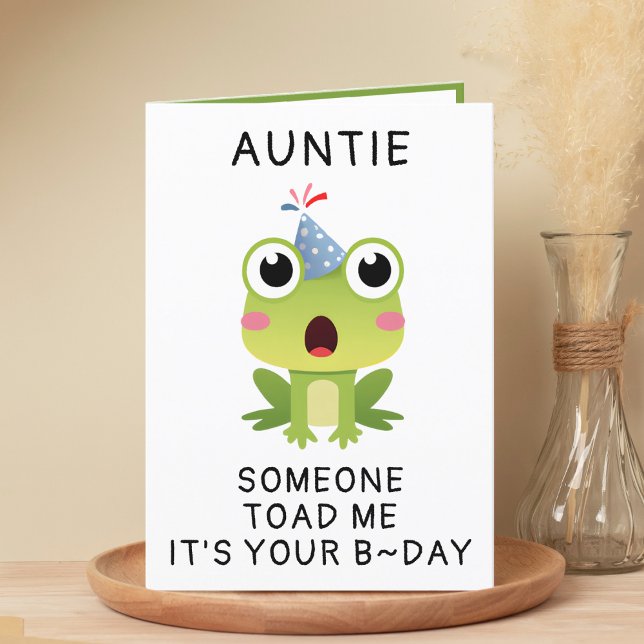 Funny Frog Toad Croak Auntie Happy Birthday Thank You Card (Funny Frog Toad Croak Auntie Happy Birthday Thank You Card)