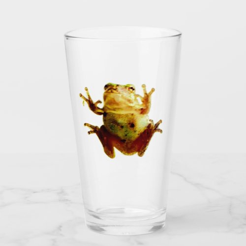 Funny Frog Toad Green Glass Cup