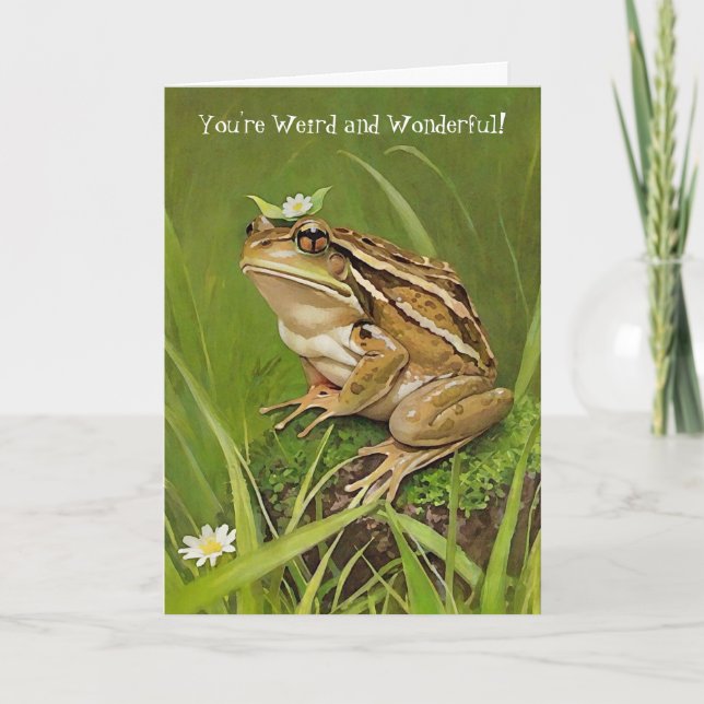 Funny Frog Weird Friend Cute Humor Friendship Card (Front)