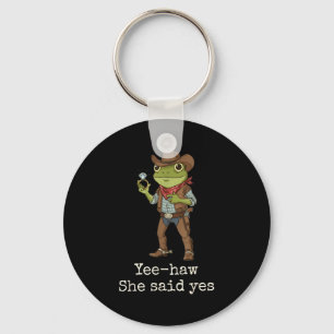 Funny Frog Western Engagement Matching Couples Tee Keychain