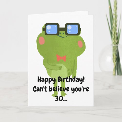 Funny Frog White Son 30th Birthday Card