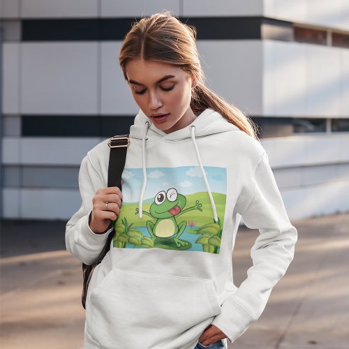 Funny Frog With Its Tongue Out Hoodie