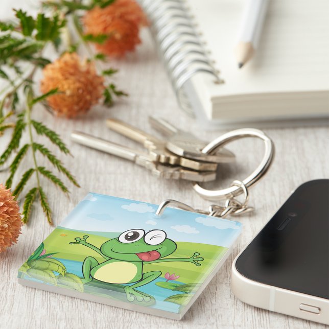 Funny Frog With It’s Tongue Out Keychain (Creator Uploaded)