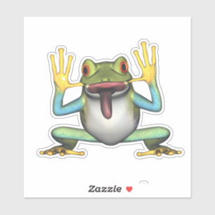 Funny Frog with tongue sticking out Sticker