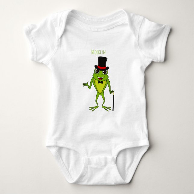 Funny frog with top hat cartoon (Front)