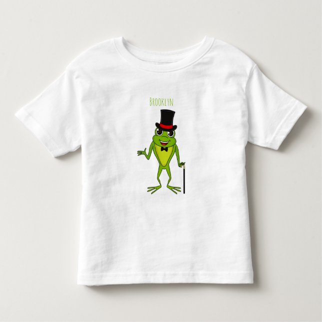 Funny frog with top hat cartoon (Front)