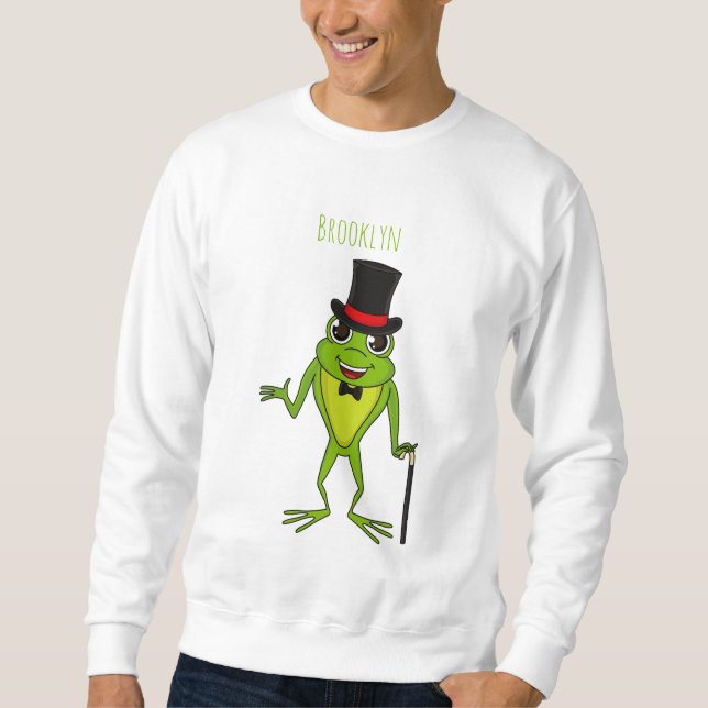 Funny frog with top hat cartoon (Front)