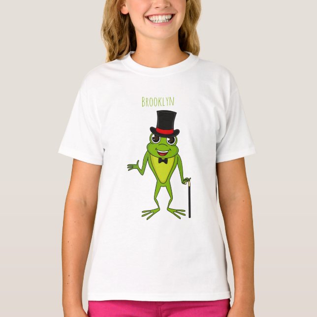 Funny frog with top hat cartoon (Front)