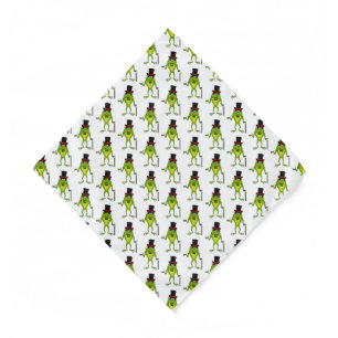 Funny frog with top hat cartoon bandana