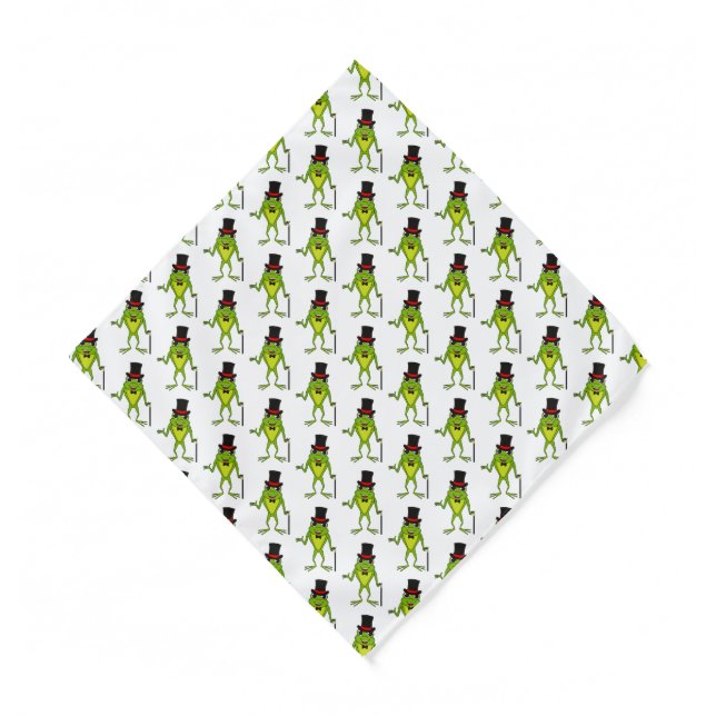 Funny frog with top hat cartoon bandana (Front)