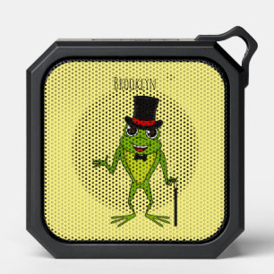 Funny frog with top hat cartoon bluetooth speaker