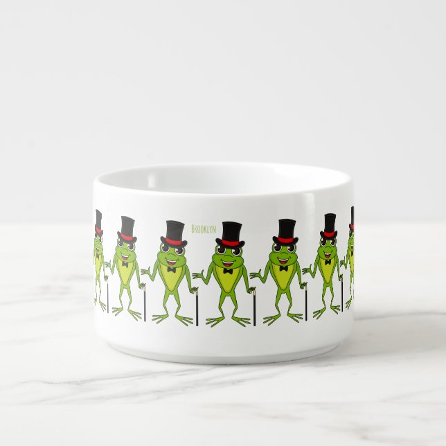 Funny frog with top hat cartoon bowl (Center)