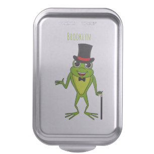 Funny frog with top hat cartoon cake pan