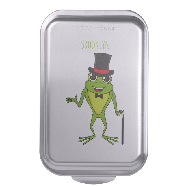 Funny frog with top hat cartoon cake pan (Front Vertical)