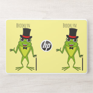 Funny frog with top hat cartoon HP laptop skin