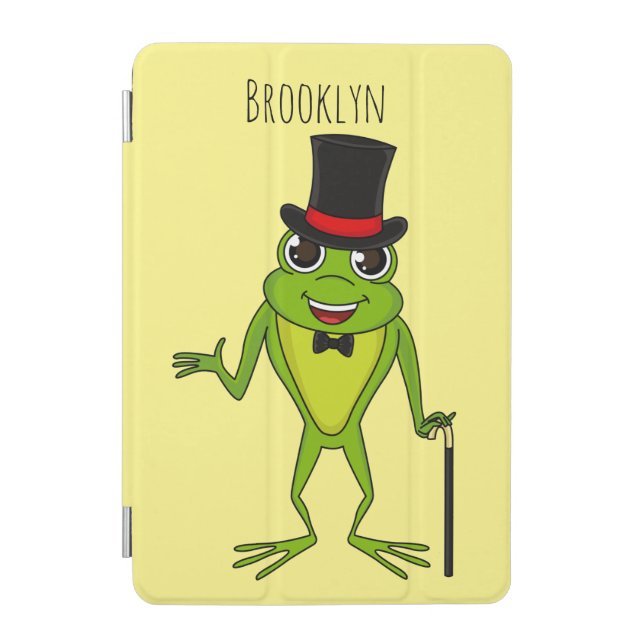 Funny frog with top hat cartoon iPad mini cover (Front)