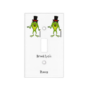 Funny frog with top hat cartoon light switch cover