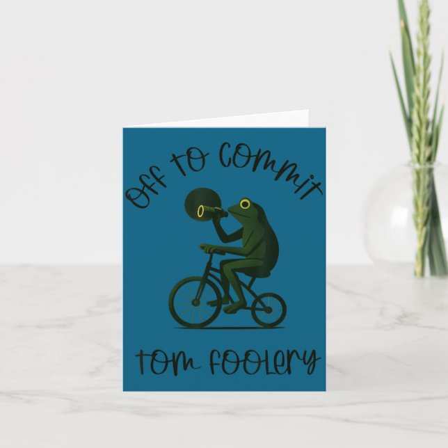 Funny Frog Wizard Off To Commit Tom Foolery Eclips Card (Front)
