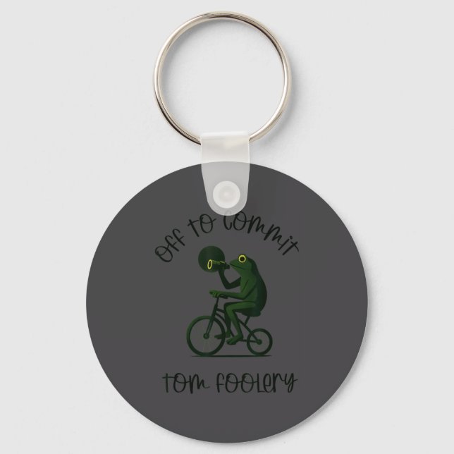Funny Frog Wizard Off To Commit Tom Foolery Eclips Keychain (Front)