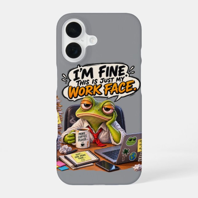 Funny Frog Work Face Phone Case - Office Humor (Back)