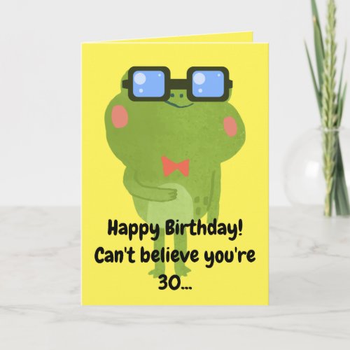 Funny Frog Yellow Son 30th Birthday Card