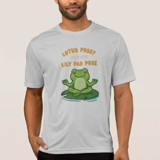 Funny Frog Yoga Cartoon Lotus Lily Pad Pose Design T-Shirt