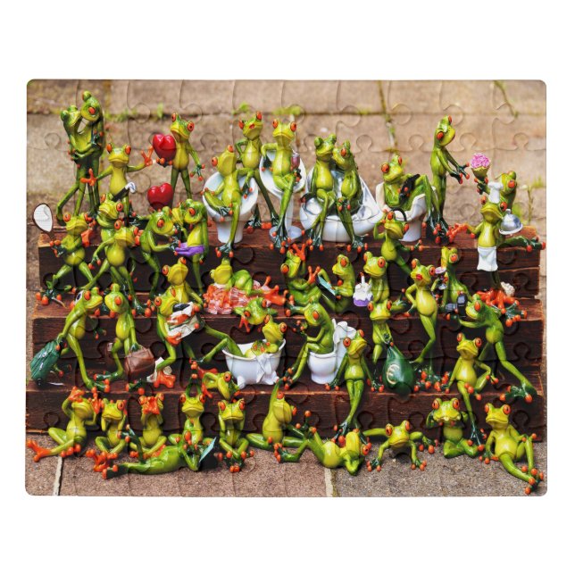 funny frogs Acrylic Jigsaw Puzzle (Puzzle Horizontal)