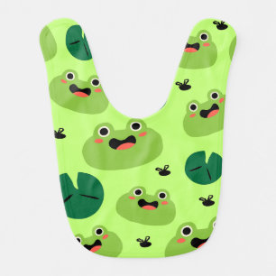 Funny frogs baby bib