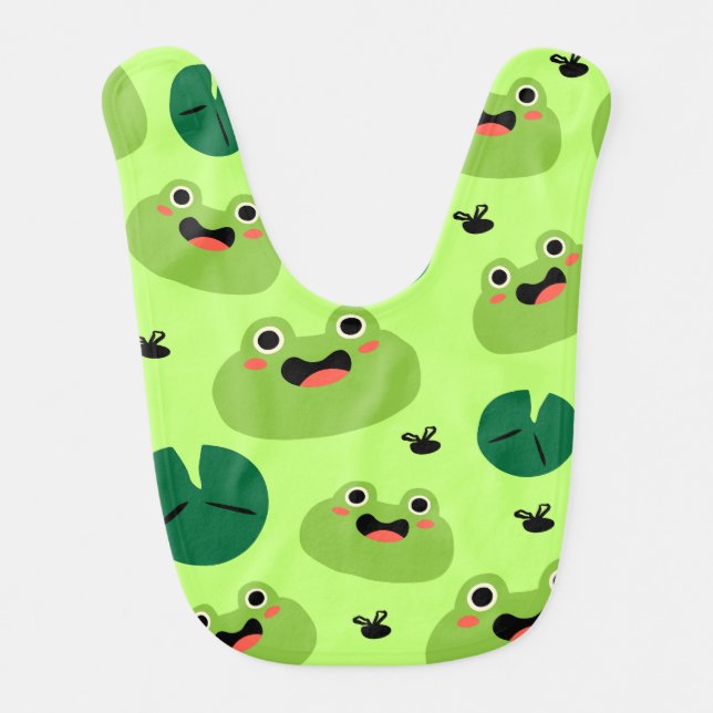 Funny frogs baby bib (Front)