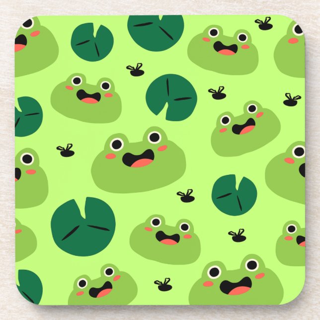 Funny frogs beverage coaster (Front)