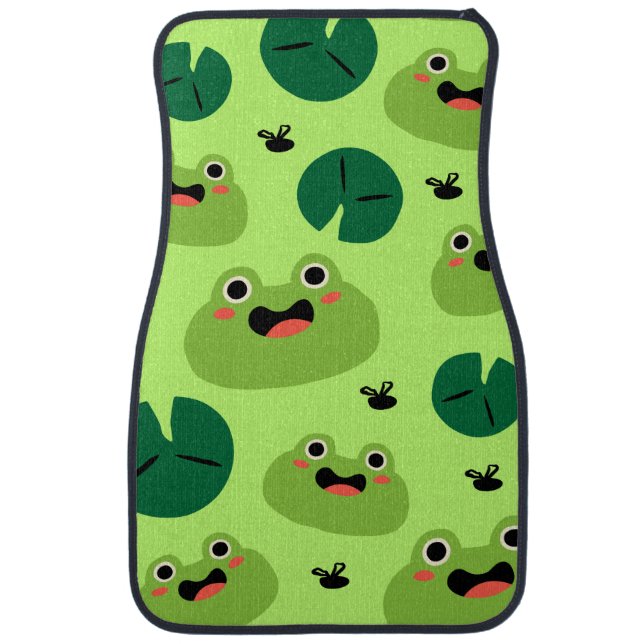 Funny frogs car floor mat (Front)