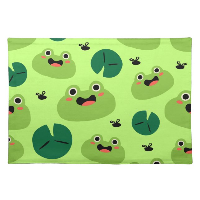Funny frogs cloth placemat (Front)