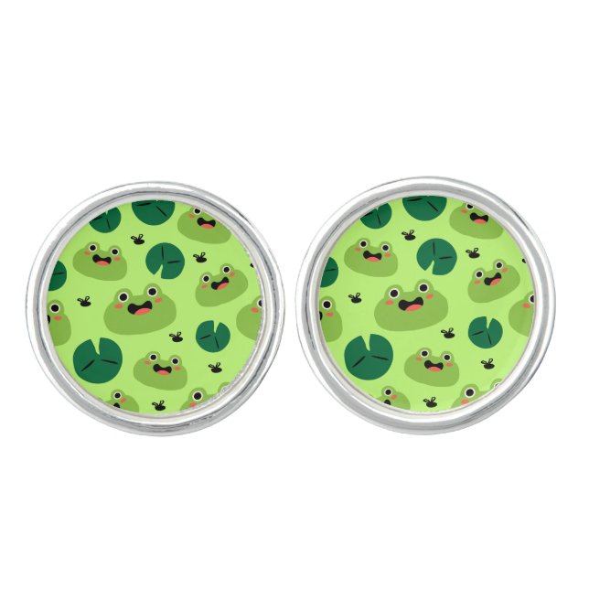 Funny frogs cufflinks (Front)