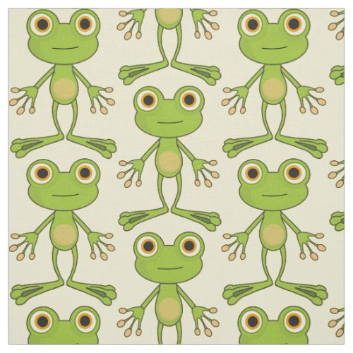 Funny frogs green animals cute  childish template fabric