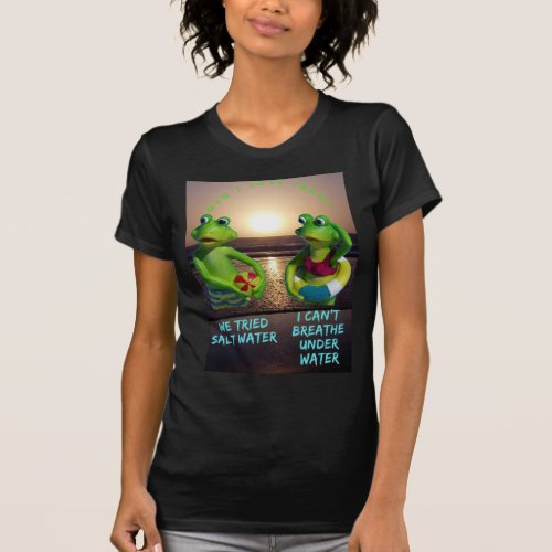funny frogs in the sea man i love frogs T_Shirt