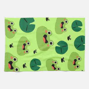 Funny frogs kitchen towel