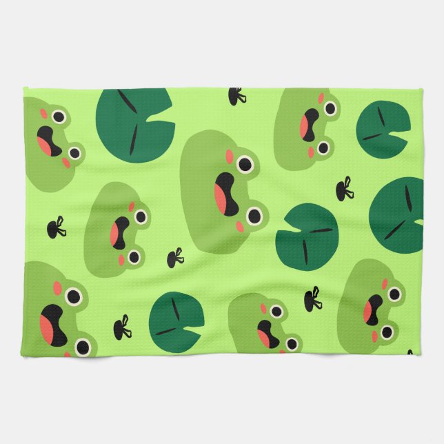 Funny frogs kitchen towel (Horizontal)