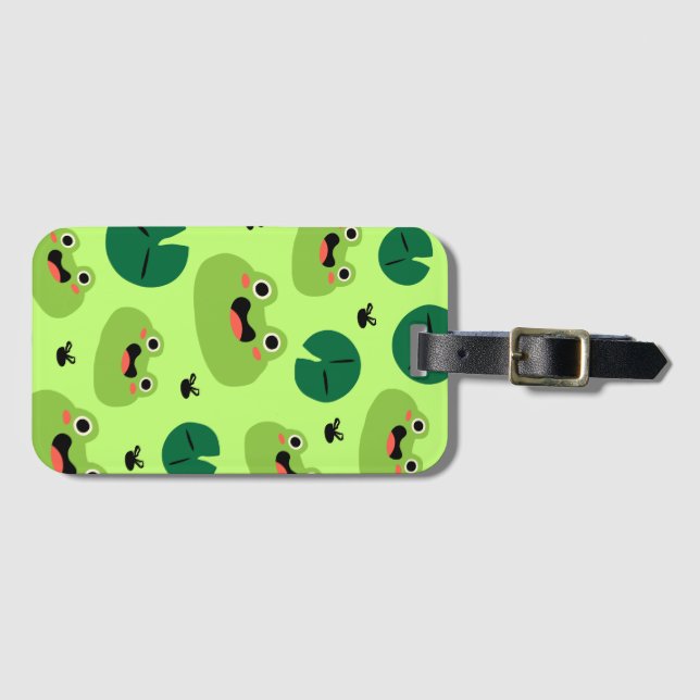Funny frogs luggage tag (Front Horizontal)