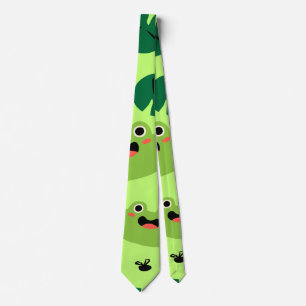 Funny frogs neck tie