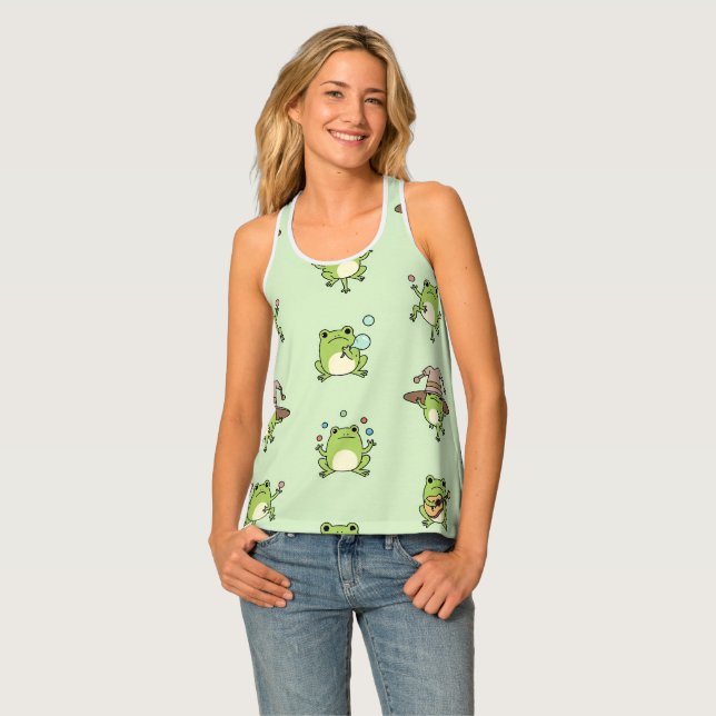 Funny Frogs on the Go Tank Top (Front Full)