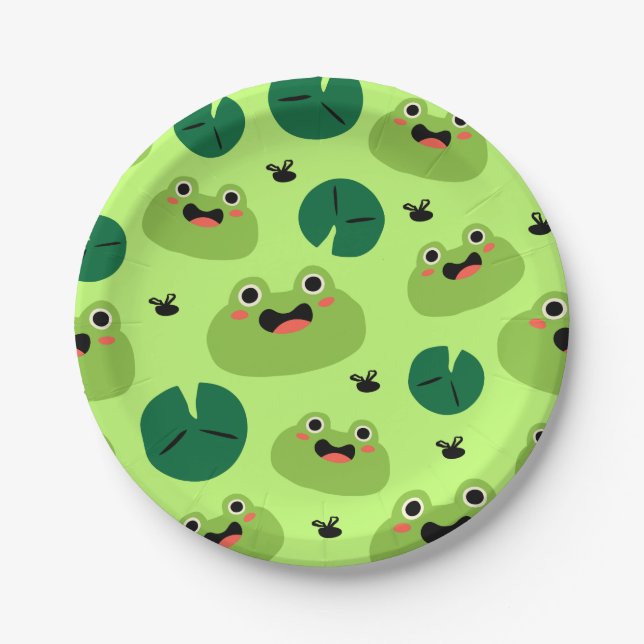 Funny frogs paper plates (Front)
