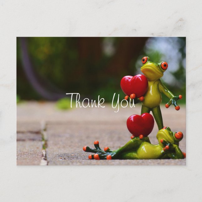 Funny Frogs Wedding Thank You Postcard (Front)